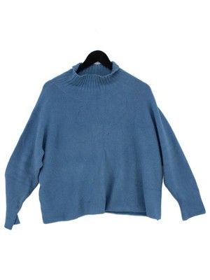 Alpini Knitwear Women's Jumper M Blue Viscose with Polyester, Polyamide Pullover