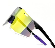 Sunglasses Sport Polarized UV400 Protection Blue Mirror Lens Trendy Ski Shades