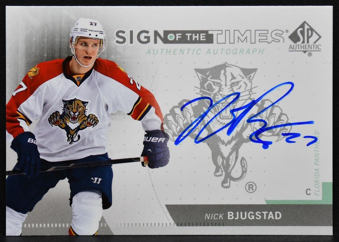 2013-14 SP Authentic Sign of the Times Nick Bjugstad SOT-NB Panthers Auto 1851