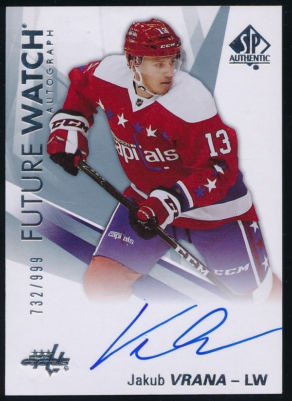 2016-17 SP Authentic - Future Watch Auto # 184 Jakub Vrana auto RC /999