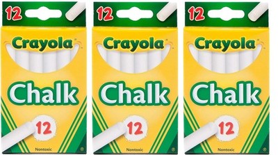 Crayola White Chalk 12 Ea (Pack Of 3) 1 Count of 3), 