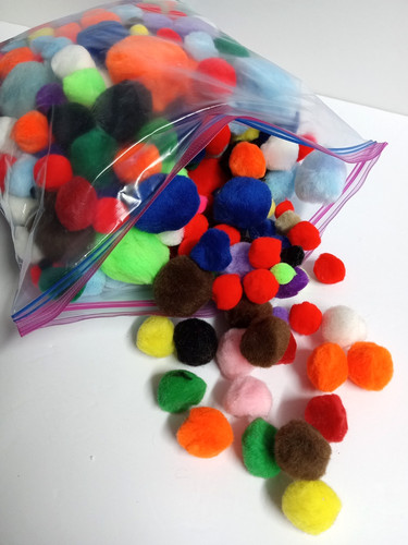 200+ pcs Soft Pom Poms Fuzzy Balls Art Supplies Assortment Lot 1/4" to 2" each