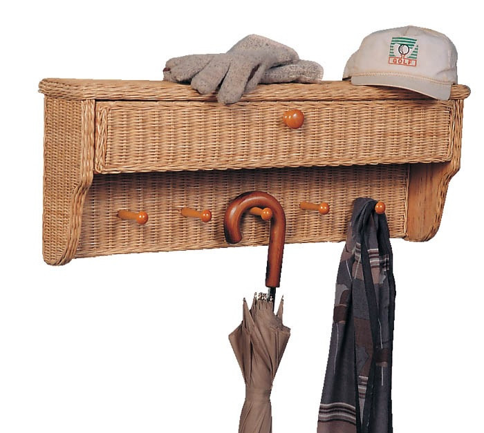 Brand New Real Wicker Mitten Box with Coat Rack eBay