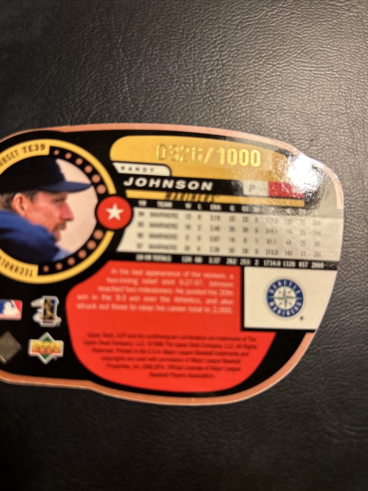 Cw Ud3 1998 Upper Deck #159, Randy Johnson, The Establishment/1000 Te39