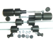 APRILIA RSV MILLE 1998 2003 CRASH MUSHROOMS SET OF 8 SLIDERS BOBBINS BUNGS BLACK