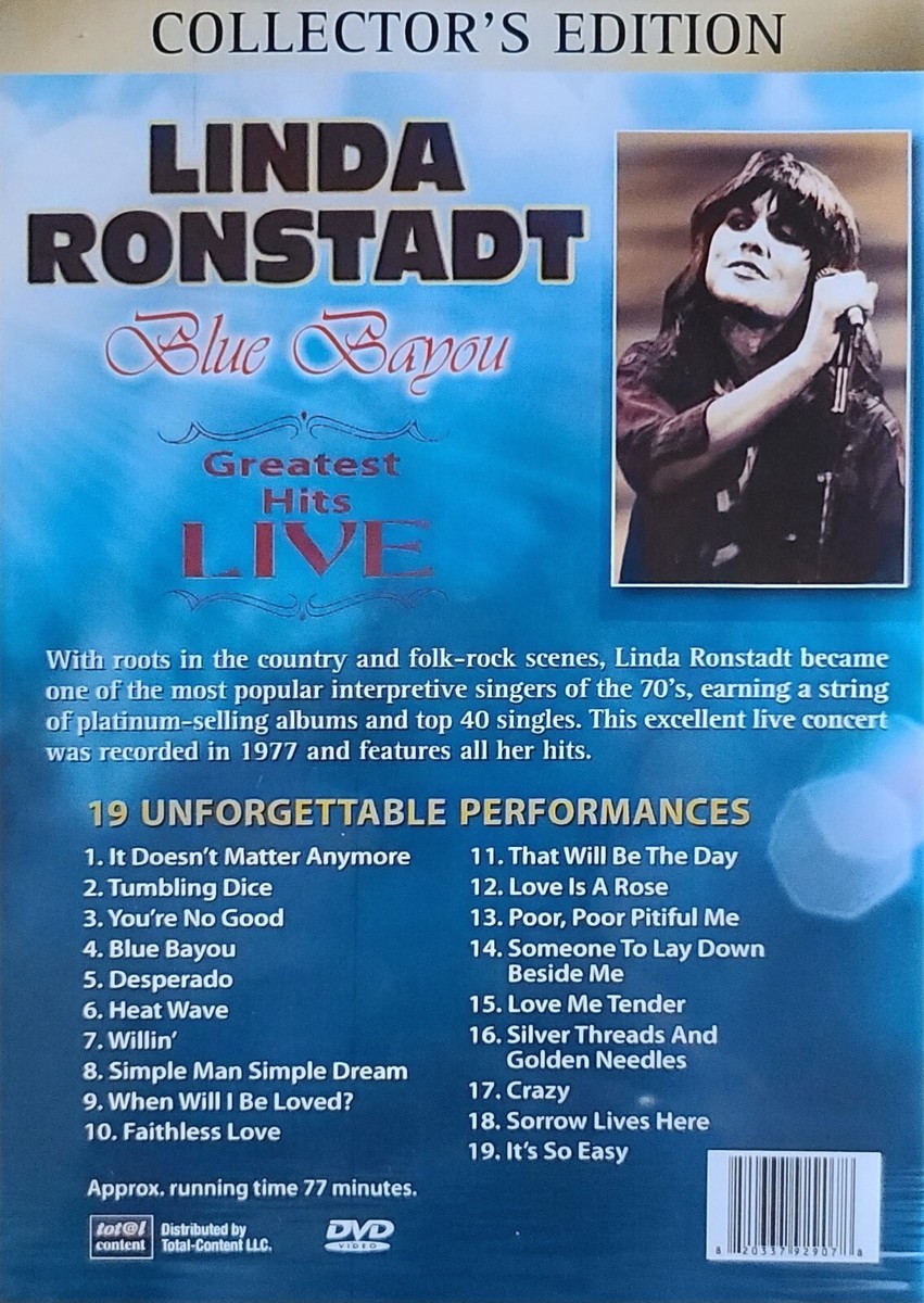 Live for you… [DVD] Linda Ronstadt: Blue Bayou - Live 1977 (DVD, 2014) for sale
