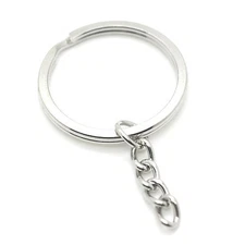 500 pcs Keychain Split Ring 1-1/4" 32mm with Extender Chain Keyring Heavy Duty