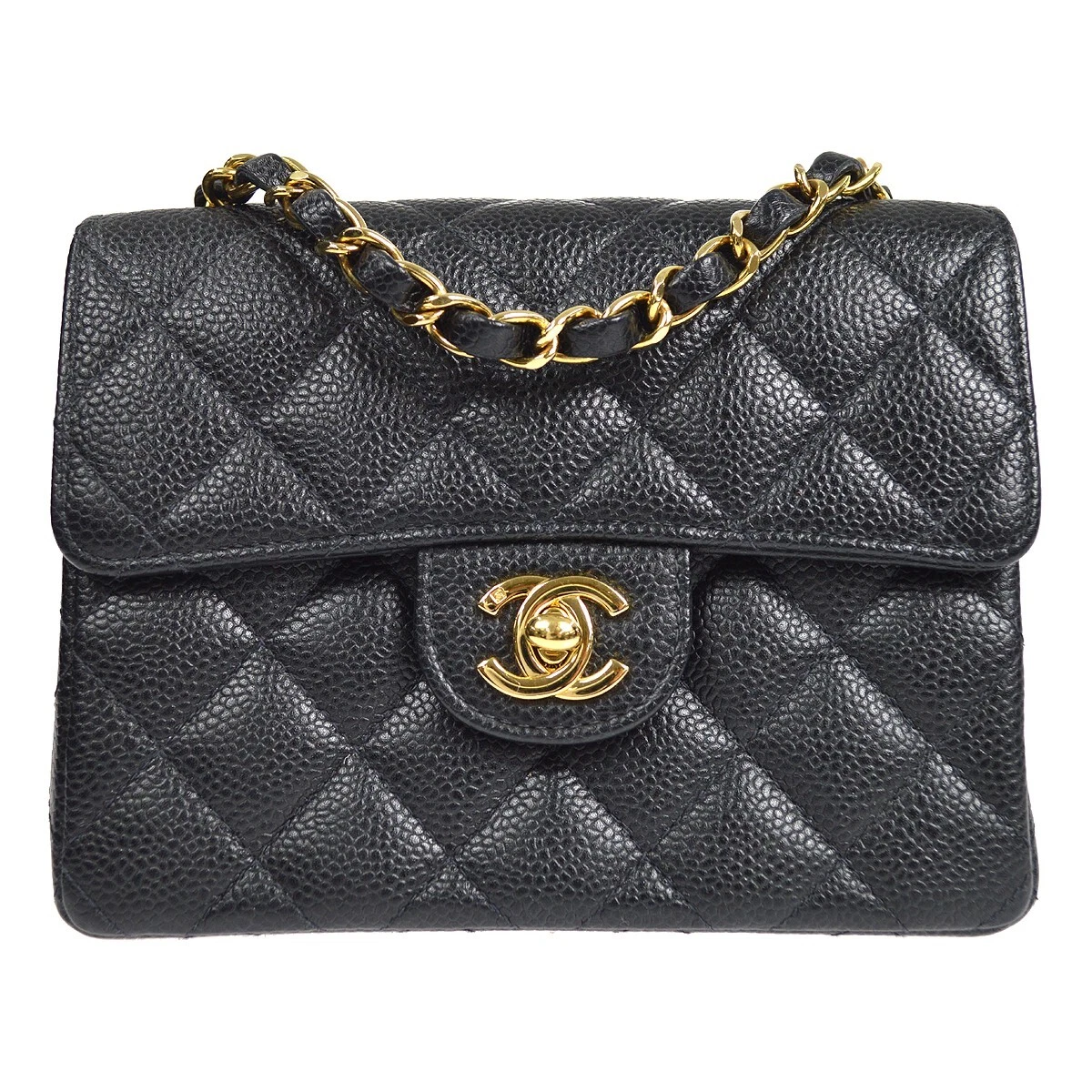 CHANEL Vintage Single Flap Chain Bag Black Lambskin 1-Series – COCOON