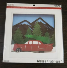 Recollections "Scenic Car" Paper Layering Christmas Holiday Craft Kit NIP