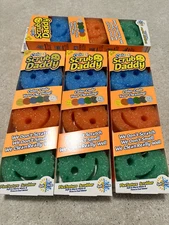 4 Four pack SCRUB DADDY  Scrubdaddy Colors Sponges 4X3 12 wholesale Lot New