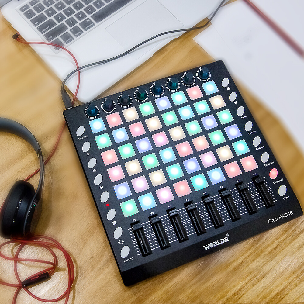 worlde orca pad48 MIDI コントローラ キーボード パッド WORLDE PAD48 Portable USB MIDI Drum Pad Controller 48 RGB Backlit