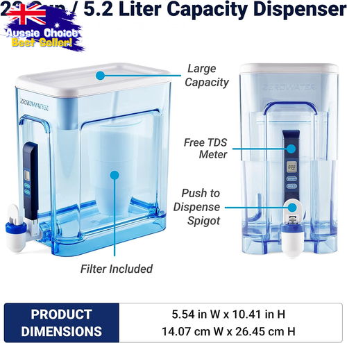 22 Cup Water Filter Dispenser 5 Stage Ready-Read 0 TDS IAPMO Certified Lead - Picture 3 of 12