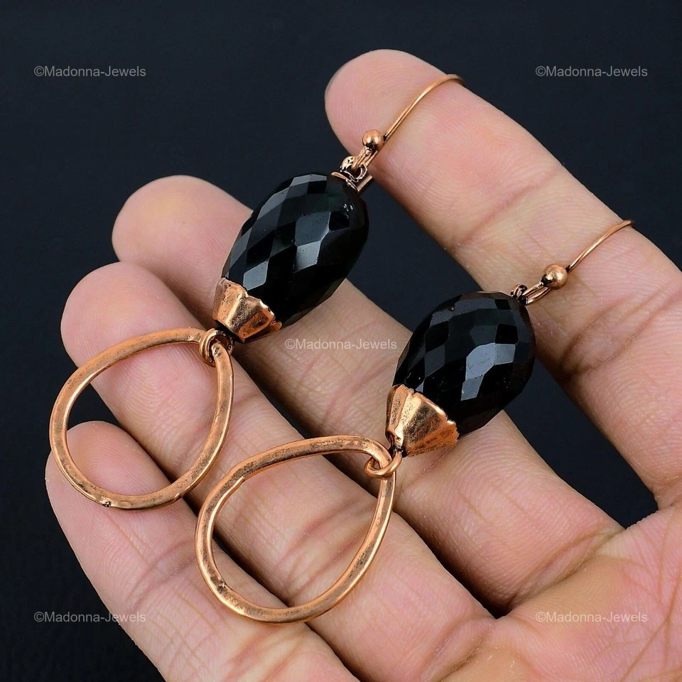 Pendientes colgantes/gotas electroformados de diopsido cromado joyería de cobre para niñas 2,8 Foto 3 de 4
