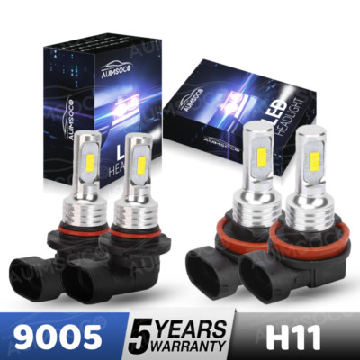 For Chevy Silverado 1500 2500HD 2007-2020 White LED Headlight HIGH/LOW Bulbs Kit