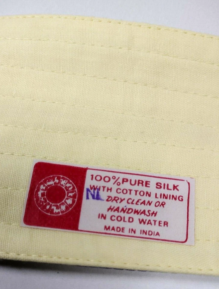 Cinturón Faja Seda Amarillo Vintage Ancho Boho Hippie Rayas Azules Sin Stock Años 70 Foto 2 de 4