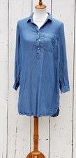 Old Navy Womens Sz M Blue Jean Dress Long Sleeve Knee Length
