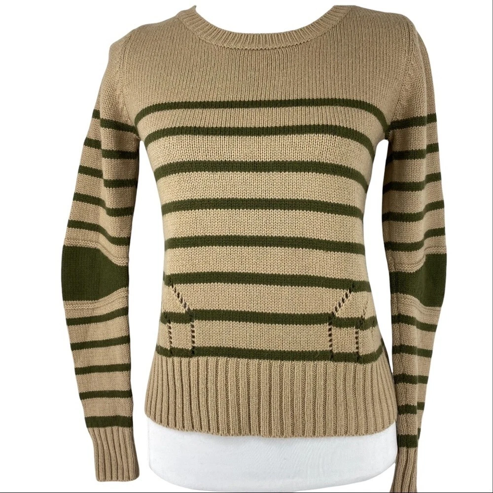 Olive and oak striped clearance sweater