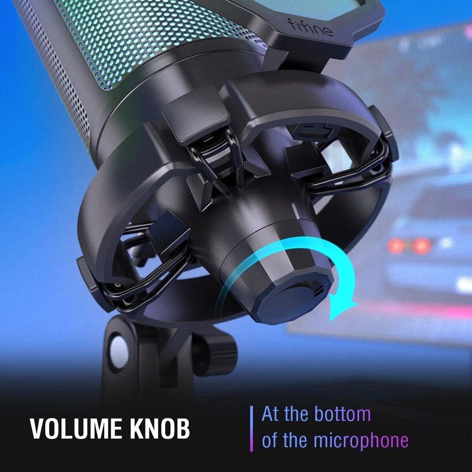 USB Microphone for Gaming Streaming with Pop Filter Shock Control Condenser Mic. - Image 3 of 4