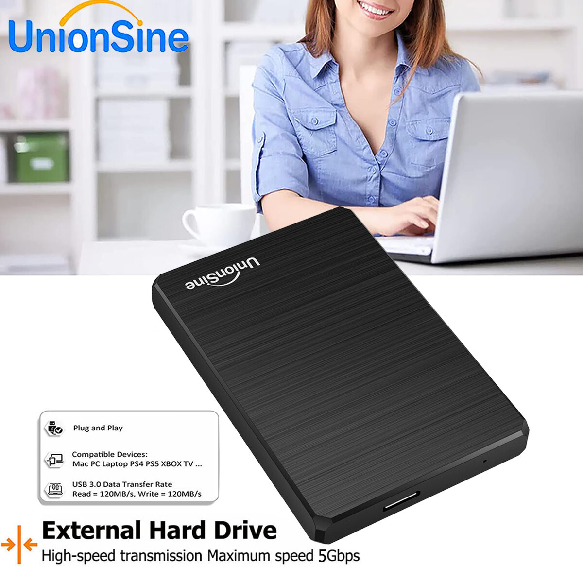 Portable External Hard Drive Disk 320GB 500GB 1TB 2TB HDD for Smart TVs, Laptop-image