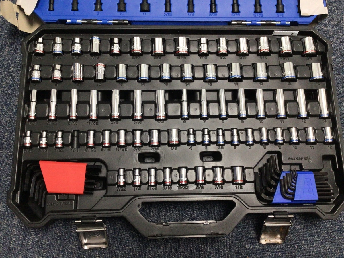 KOBALT 1151719 129 PIECE PRO 90 RATCHET MECHANICS TOOL SET READ DESCRIPTION