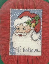 I BELIEVE--Santa--Christmas--Picture/Pillow--Counted Cross Stitch KIT