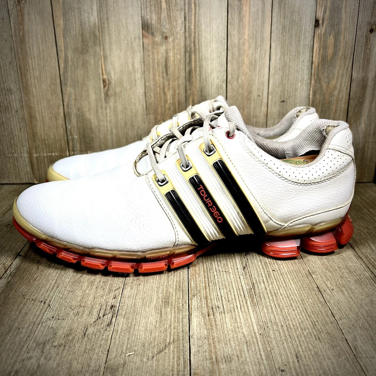 Adidas Tour 360 Thintech Men's Athletic Golf Shoes Spikes White Red Size 11 | eBay