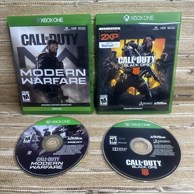 Xbox 1 One COD Call of Duty Black Ops 4 & Modern Warfare Game Lot Tested Pre-own