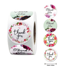 40 THANK YOU FOR YOUR PURCHASE ENVELOPE SEALS LABELS STICKERS 1" ROUND FREE SHIP