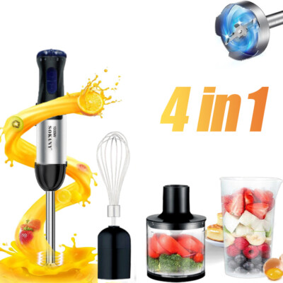 Immersion Blender Handheld Electric Mixer Stainless Steel With Titanium