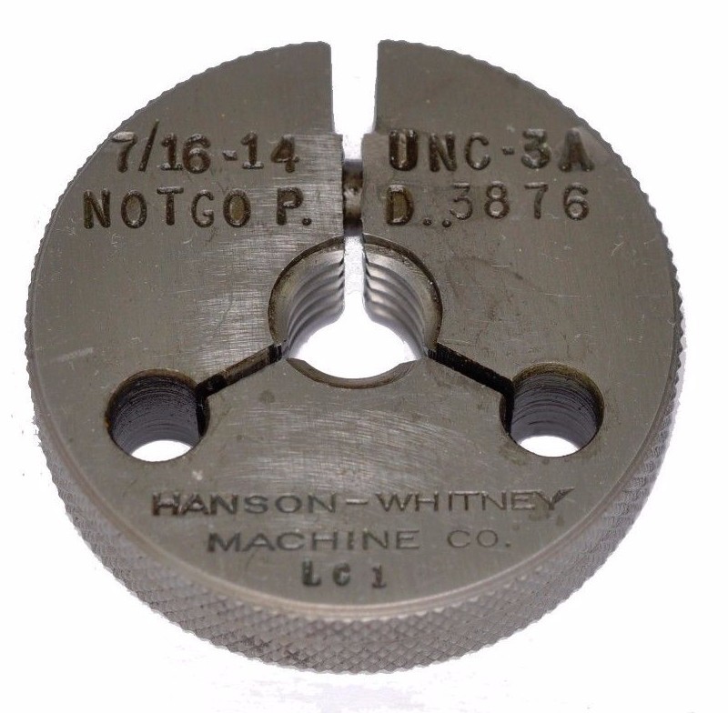 7/16-14 UNC-3A  ~ Thread Ring Gage ~ No/Go ONLY~ .437 - 14 TPI ~ Pratt & Whitney