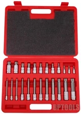 24pc XZN Triple Square Spline Bit Tamper Proof 1/4" 3/8" 1/2" S2 Socket Set