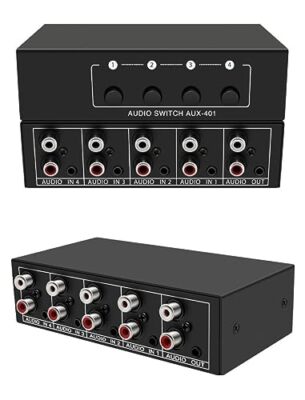 3.5mm 2RCA Stereo Audio Switcher 4 in 1 Out 2 in 1 Out DVD Player MP3 Tablet ...