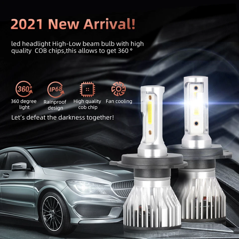 For Infiniti G35 2003-2005 1 Pair 6000K H4/9003/HB2 LED Fog Light Bulb Headlight - Image 4 of 4