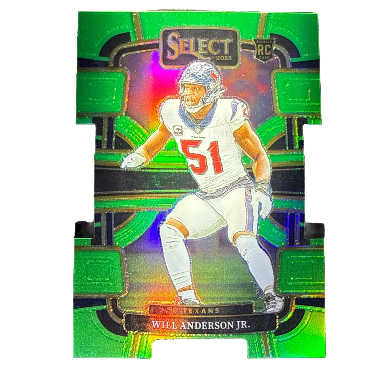 Will Anderson Jr /599 2023 Select Concourse Die-Cut Neon Green Prizm #40 Texans