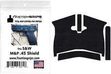 Tractiongrips black rubber gun grip tape overlay for S&W M&P Shield .45 