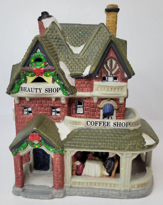 Dept. 56  Lighted Alpine Village Beauty And Coffee Shop Retired Tested