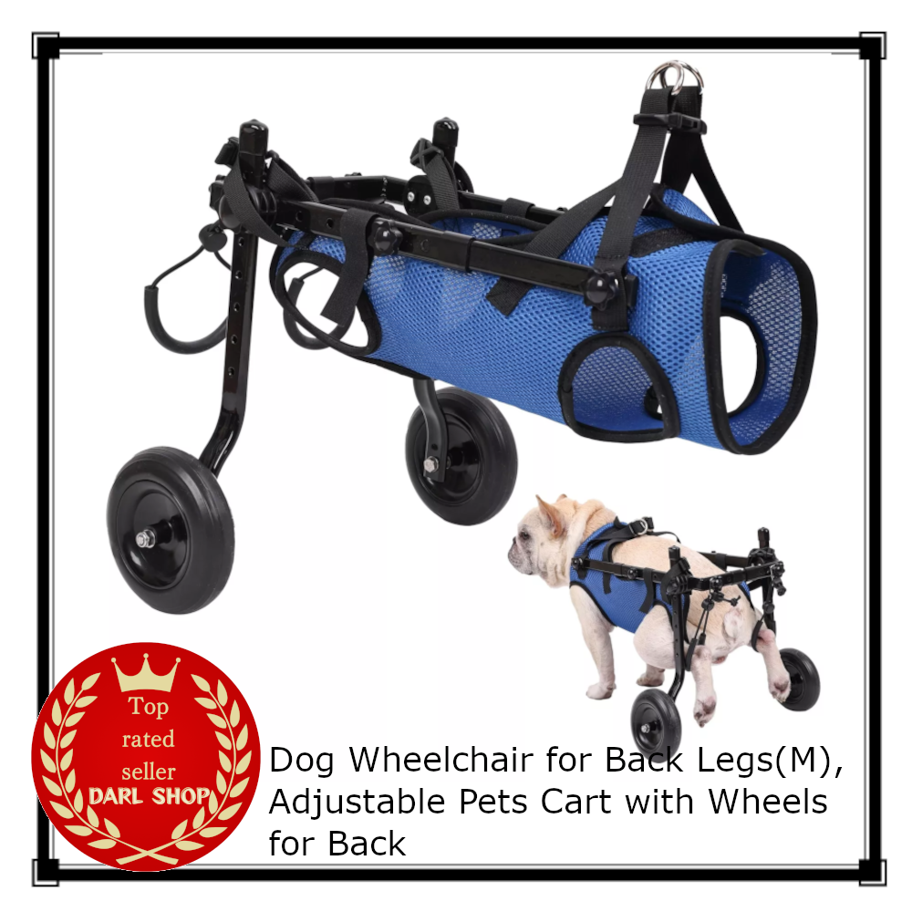 Dog Wheelchair for Back Legs(M), Adjustable Pets Cart with Wheels for Back CBP