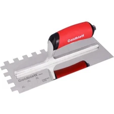 Goldblatt 1/2" Square Notch Trowel Premium Stainless Steel with Soft Grip Handle