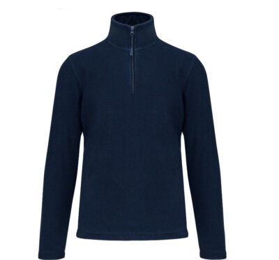 Kariban Microfleece Pull Over Zip Neck Sweater Sweatshirt, Navy Blue, NEW!