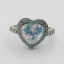 HEART SHAPED DIMONIQUE CUBIC ZIRCONIA RING SIZE J