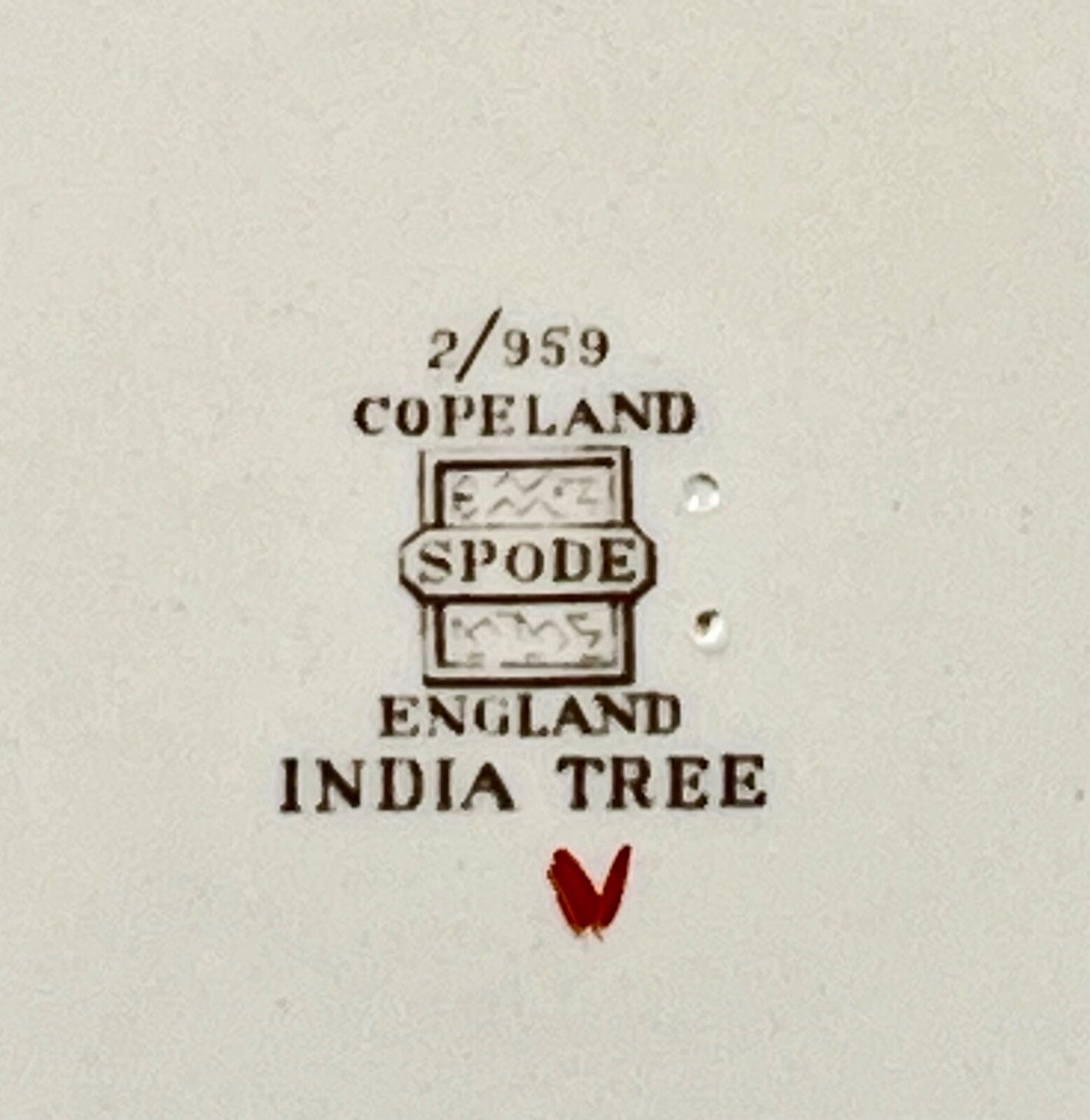 SET OF 8 COPELAND SPODE INDIAN INDIA TREE RUST SALAD PLATES; OLD MARK