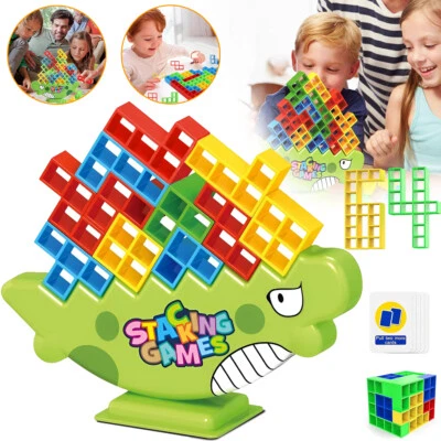 MARKENLOS Tetra Tower Spiel Stapelspiele Wackelturm Stapelturm Kinder Balance Spielzeug DE