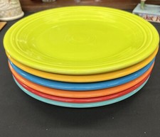 FIESTA RAINBOW 6 DINNER PLATES BRIGHT MIX SET 10.5" FIESTAWARE