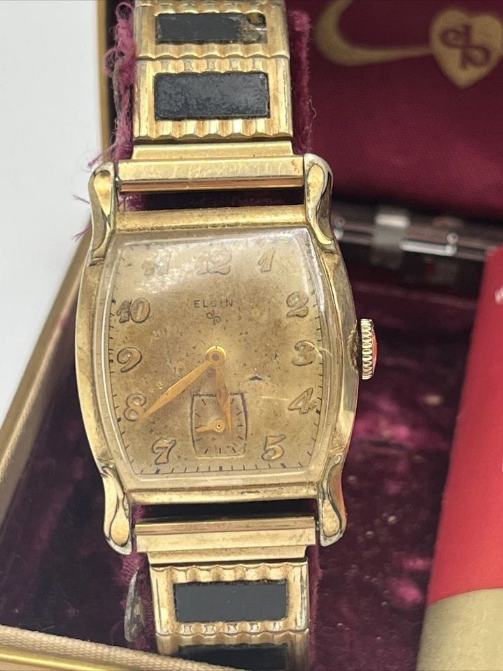 SUPER RARE 1950s ELGIN Durapower Watch  10K GF - Original Box/Paperwork - Image 2 of 4
