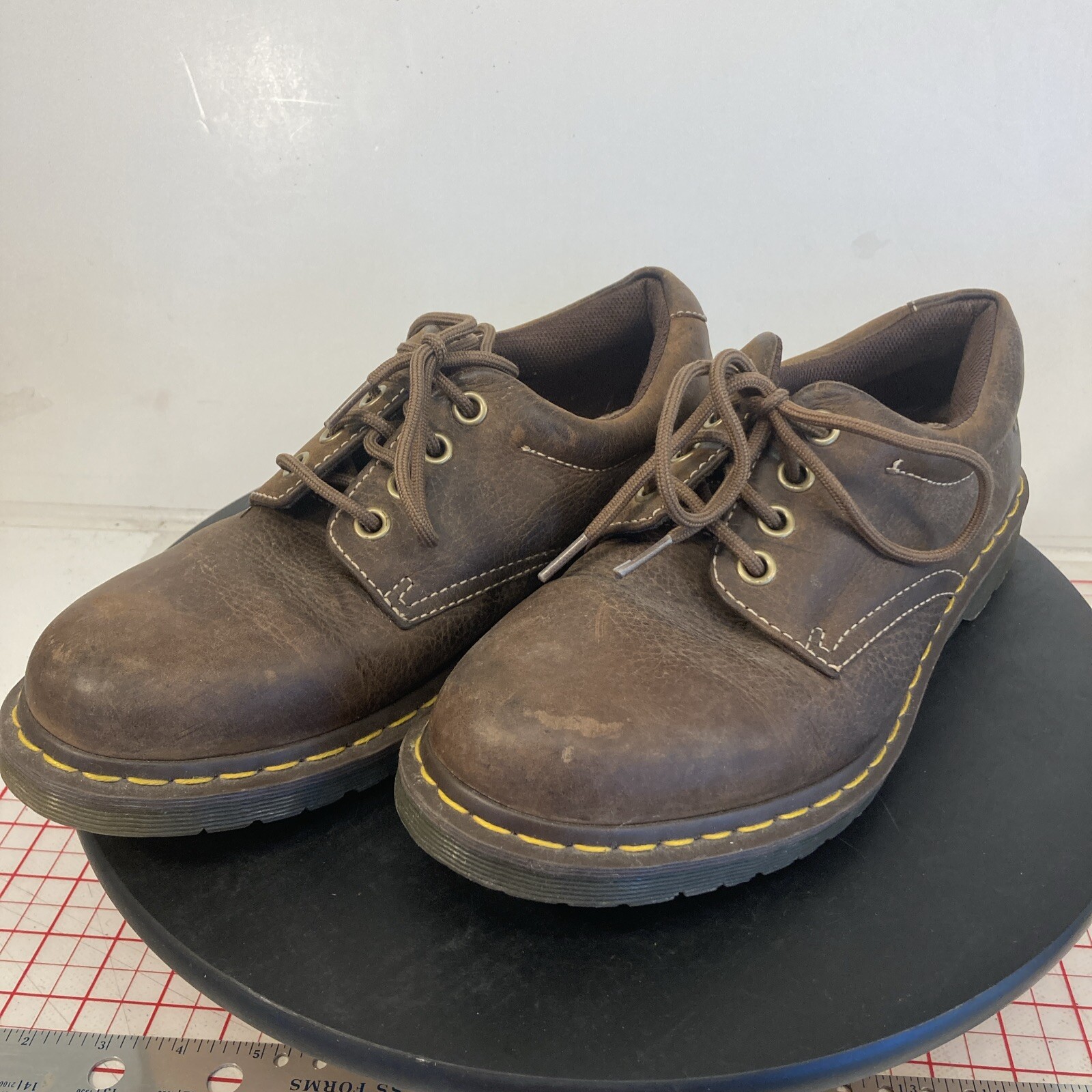 SAOLA Scarpe Dr Martens Air suola personalizzata aw004 basse uomo 10 pelle marrone B6