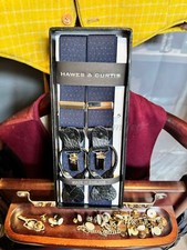 Formal Albert Thurston Braces Suspenders Combination Braces Navy Red pindot