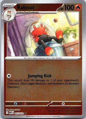 Raboot 027/132 Common Mega Evolution Pokemon Reverse Holo NM