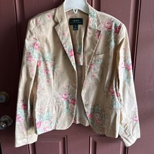 Vintage Ralph Lauren Floral Cottage Cotton Blazer Jacket Sz 8