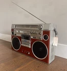 Hitachi TRK-8600RM Red Paddisco  FM AM Cassette Vintage Japan Fully Working