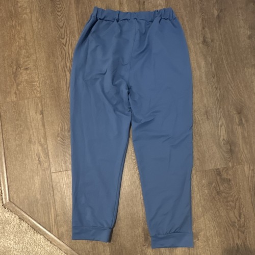Women’s Blue Jogger Pants L Pull-On Elastic Waist Stretch Poly/Spandex ...